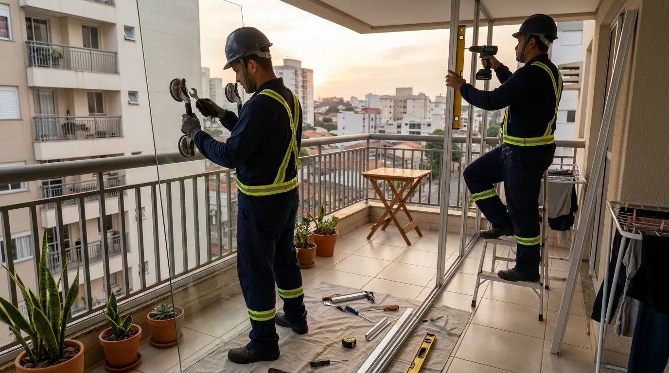 Envidraçamento de Sacada em Serra‑ES